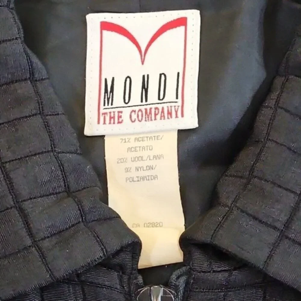 Mondi The Company Full Zip Jacket Women's 42‎ Black Long Sleeve Vintage EUC